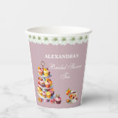 Lilac Floral Tee Party Brautparty Paper Pappbecher (Vorderseite)