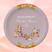 Lilac Floral Tee Party Brautparty Pappteller