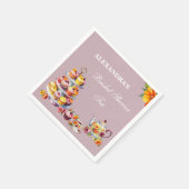 Lilac Floral Tee Party Brautparty Serviette (Ecke)