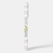 Lilac Floral und Streifen Monogramm Case-Mate iPhone Hülle (Rückseite / Rechts)