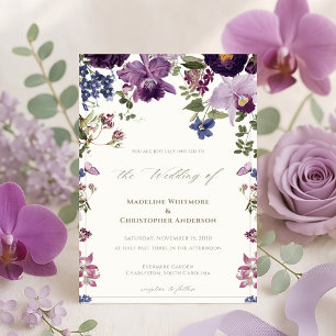 Lilac Floral Vintage Wedding Einladung