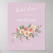 Lilac Floral Watercolor Brautparty Willkommen Poster (Vorne)