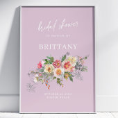 Lilac Floral Watercolor Brautparty Willkommen Poster