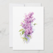 Lilac Floral Watercolor Christliche Bibelhochzeit Einladung (Rückseite)