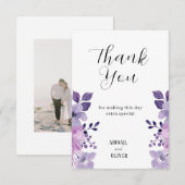 Lilac Floral Wedding Dankeskarte (Vorne/Hinten)