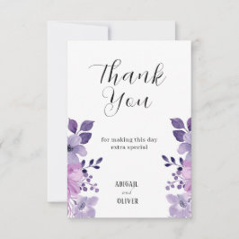 Lilac Floral Wedding Dankeskarte