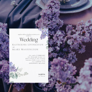 Lilac Floral Wedding Einladung