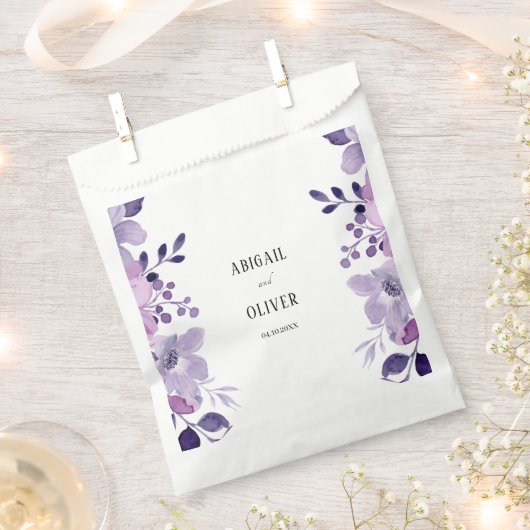 Lilac Floral Wedding Geschenktütchen (Ausgeschnitten)