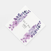 Lilac Floral Wedding Serviette (Ecke)