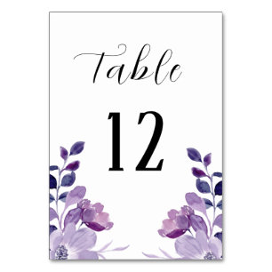 Lilac Floral Wedding Tischnummer