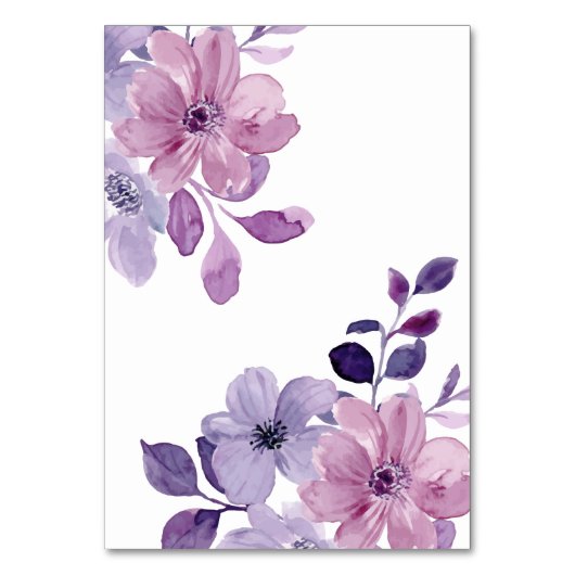 Lilac Floral Wedding Tischnummer (Rückseite)
