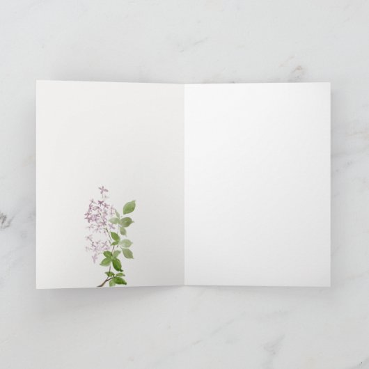 Lilac Floral Wreath Hütte Garden Wedding Dankeskarte (Innenseite)