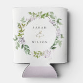 Lilac Floral Wreath Hütte Garden Wedding Dosenkühler (Rückseite)