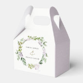 Lilac Floral Wreath Hütte Garden Wedding Geschenkschachtel (Rückseite)