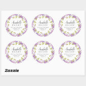 Lilac Floral Wreath Round-Rücksendeadresse Runder Aufkleber (Blatt)