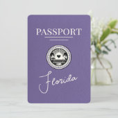 Lilac Florida Passport Save the Date (Stehend Vorderseite)