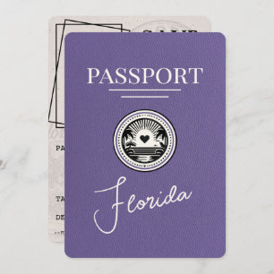 Lilac Florida Passport Save the Date