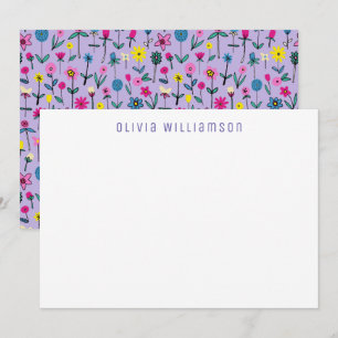 Lilac Flower Garden Notecard Mitteilungskarte