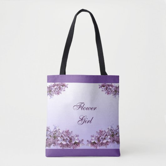 Lilac Flower Girl Wedding Tote Bag Tasche (Vorderseite)
