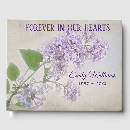 Lilac Flowers For Memorial Service Gästebuch (Vorderseite)