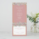 Lilac Foliage florale Dusty Rose in einer Hochzeit Einladung (Stehend Vorderseite)