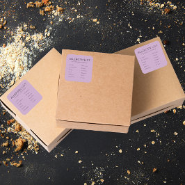 Lilac Food Safety Allergie Inhaltsstoffe Bäckerei  Quadratischer Aufkleber