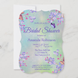 Lilac Forget-me-not-Blume-Brautparty Einladung