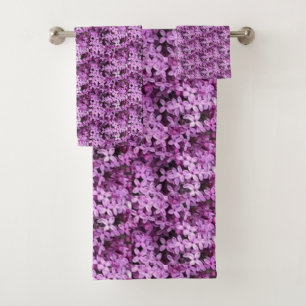 Lilac Foto Gefleckte halbe Tropfen Badhandtuch Set