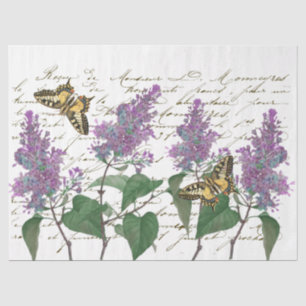 Lilac Frack Butterfly French Script Craft Ti Seidenpapier