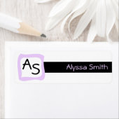 Lilac Frame Mit Monogramm erste Schulbüchermarken (Insitu)