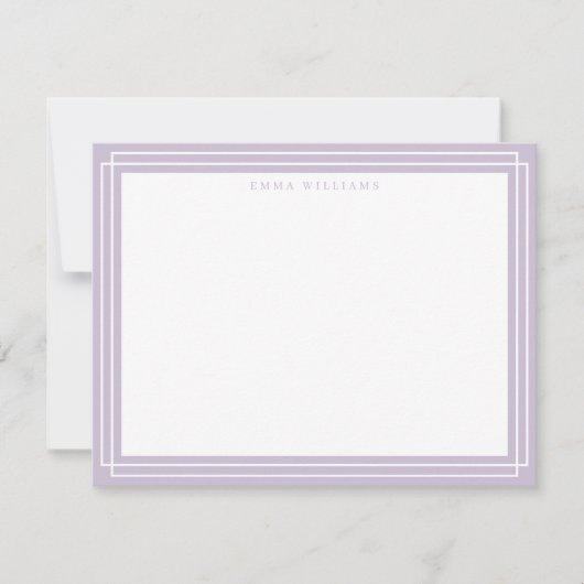 Lilac Frame Note Card Einladung (Vorderseite)