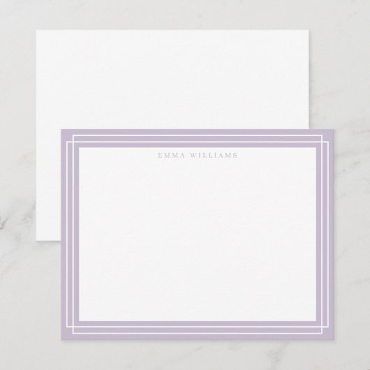Lilac Frame Note Card Einladung (Vorne/Hinten)