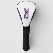 Lilac French Bulldog 2 Golf Headcover (Vorderseite)