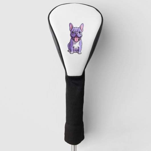 Lilac French Bulldog 2 Golf Headcover (Vorderseite)