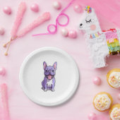 Lilac French Bulldog 2 Pappteller (Party)