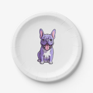 Lilac French Bulldog 2 Pappteller