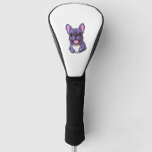 Lilac French Bulldog 7 Golf Headcover (Vorderseite)