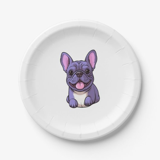 Lilac French Bulldog 7 Pappteller (Vorderseite)