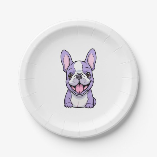 Lilac French Bulldog 8 Pappteller (Vorderseite)