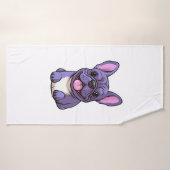 Lilac French Bulldog Badehandtuch (Badehandtuch)