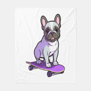 Lilac French Bulldog Fleecedecke