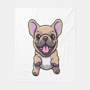 Lilac French Bulldog Fleecedecke
