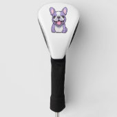 Lilac French Bulldog Golf Headcover (Vorderseite)
