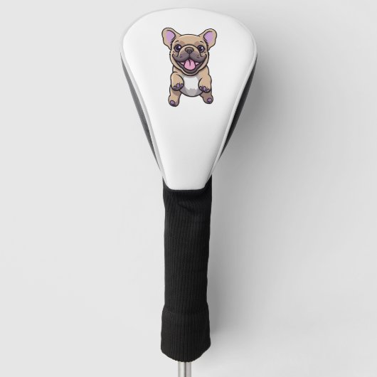Lilac French Bulldog Golf Headcover (Vorderseite)