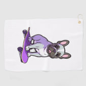 Lilac French Bulldog Golfhandtuch (Horizontal)