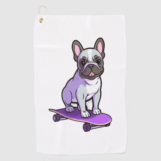 Lilac French Bulldog Golfhandtuch (Vorderseite)