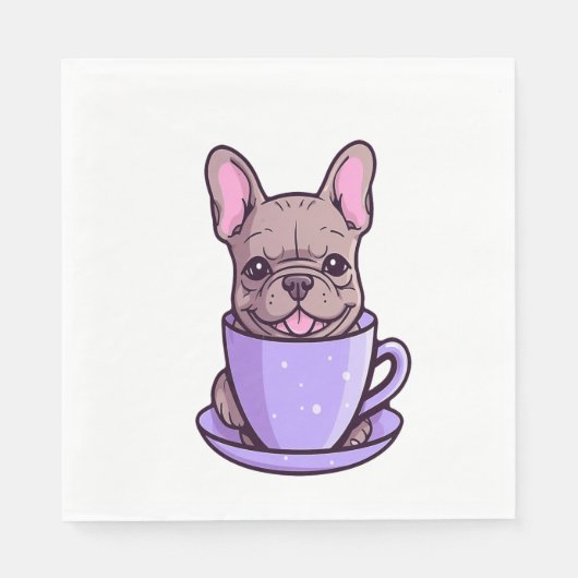 Lilac French Bulldog Serviette (Vorderseite)