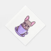Lilac French Bulldog Serviette (Ecke)