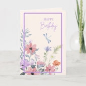Lilac Garden Birthday Card Karte (Vorderseite)