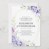 Lilac Geophorum geometrische Feier des Lebens Einladung (Vorderseite)